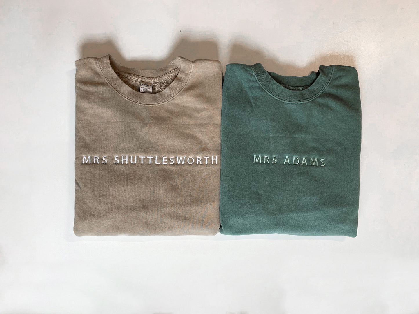 Custom Simple Text Embroidered Sweatshirt - Adult